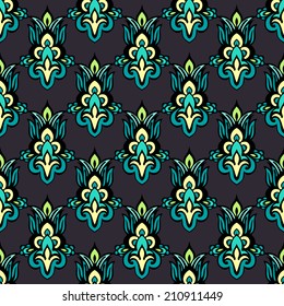 Retro Seamless Floral  damask vector design