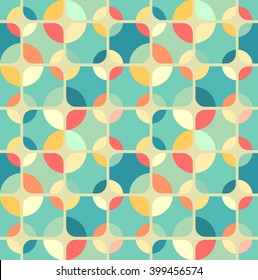 Retro seamless geometric pattern, editable color background.