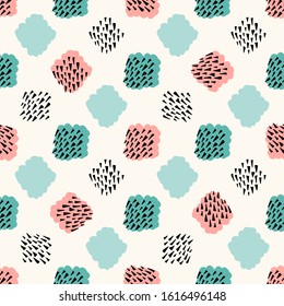 Retro seamless geometric pattern. Scandinavian style background with abstract texture