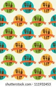 retro seamless kithen pattern. vector illustration