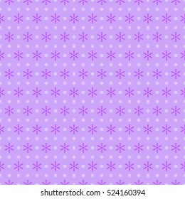 Retro Seamless lilac Winter Background with Snowflakes