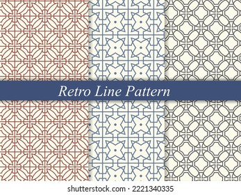 Retro Seamless Line Pattern Wallpaper Background Fabric Wrapping Paper