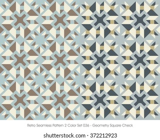 Retro Seamless Pattern 2 Color Set_036 Geometry Square Check