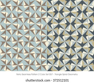 Retro Seamless Pattern 2 Color Set_057 Triangle Spiral Geometry