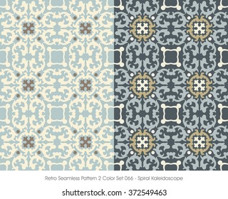 Retro Seamless Pattern 2 Color Set_066 Spiral Kaleidoscope