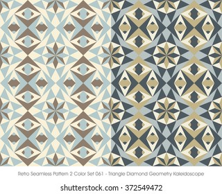 Retro Seamless Pattern 2 Color Set_061 Triangle Diamond Geometry