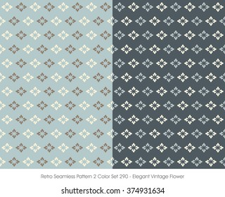 Retro Seamless Pattern 2 Color Set_290 Elegant Vintage Flower
