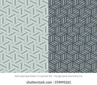 Retro Seamless Pattern 2 Color Set_294 Triangle Spiral Geometry Line
