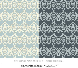 Retro Seamless Pattern 2 Color Set_311 Vintage Kaleidoscope