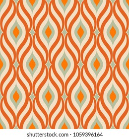 Retro seamless pattern from the 50s and 60s. Seamless abstract Vintage background in sixties style. Vector illustration