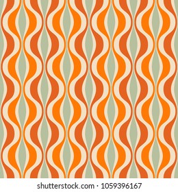 Retro Seamless Pattern From The 50s And 60s. Seamless Abstract Vintage Background In Sixties Style. Vector Illustration