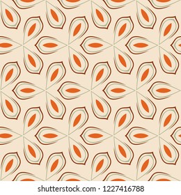 Retro seamless pattern from the 50s and 60s. Seamless abstract Vintage background in sixties style. Vector illustration.