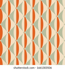 Retro seamless pattern from the 50s and 60s. Seamless abstract Vintage background in sixties style. Geometric pattern. Vector illustration