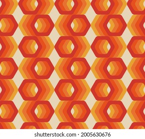 Retro seamless pattern from the 50s, 60s, 70s. Seamless abstract Vintage background in sixties hippie style. Vector illustration