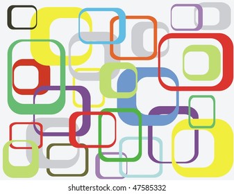 Retro seamless pattern from the 50s and 60s. Seamless abstract Vintage background in sixties style. Geometric pattern. Vector illustration