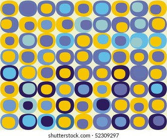 Retro seamless pattern from the 50s and 60s. Seamless abstract Vintage background in sixties style. Geometric pattern. Vector illustration