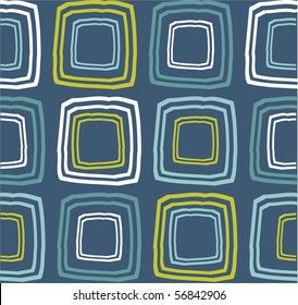 Retro seamless pattern from the 50s and 60s. Seamless abstract Vintage background in sixties style. Geometric pattern. Vector illustration