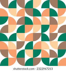 Patrón retro sin costuras, fondo geométrico abctráctico de los bauhaus de los años 60
