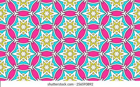 Retro seamless pattern, abstract colorful background