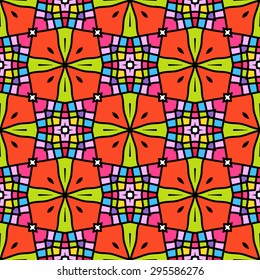 Retro seamless pattern, abstract colorful background