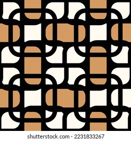 Retro Seamless Pattern Abstract geometric background Modern wrapping paper 60s 70s 80s fashion style Trendy fabric simple ornament template textured layout tissue samples for design