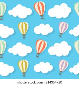 Retro Seamless Pattern with Air Balloons Vector Illustration EPS10