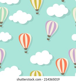 Retro Seamless Pattern with Air Balloons Vector Illustration EPS10