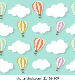 Retro Seamless Pattern with Air Balloons Vector Illustration EPS10