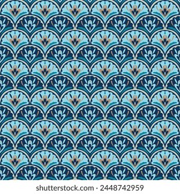 Retro seamless pattern in art deco style. For clothing, bed linen, wallpaper, packaging, wrapping paper