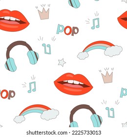 retro seamless pattern back to 90s