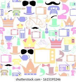 retro seamless pattern background icon.