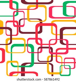 Retro seamless pattern background with squares - rounded