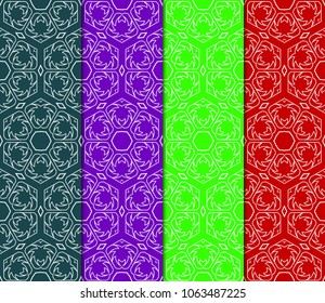 Retro seamless pattern background. Vector illustration for design. Stylish decorative art deco set