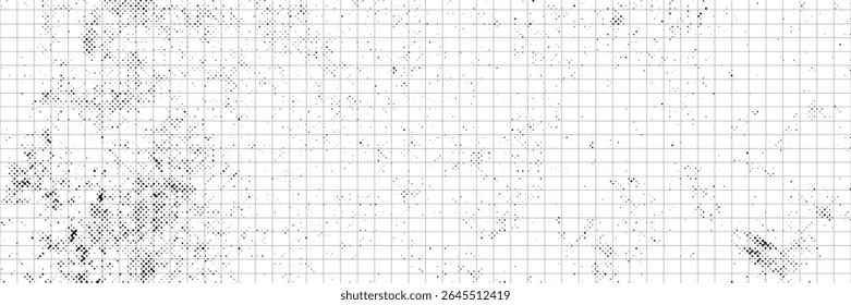 Retro seamless pattern. Black grid on white background. 60s 70s aesthetic. Vector illustration for poster, cover, print.