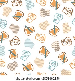 Patrón retro sin soldadura con vectores de pan tostado La ilustración gráfica puede utilizarse para el diseño de fondo y de ropa