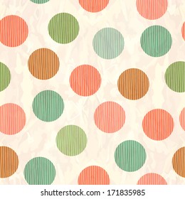 Retro seamless pattern with circles