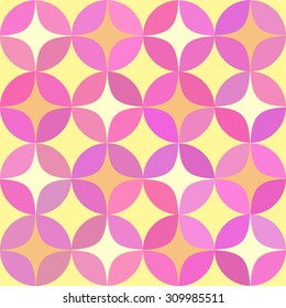 Retro seamless pattern with circles. Colorful vector background