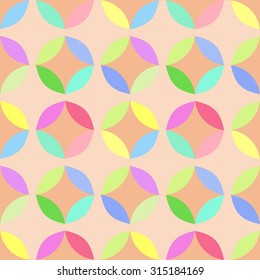 Retro seamless pattern with circles. Colorful vector background