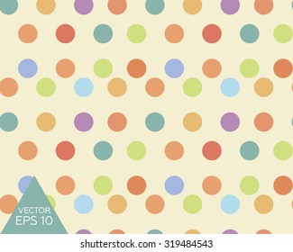 Retro seamless pattern with circles. Colorful vector background.