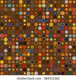 Retro seamless pattern with circles. Colorful vector background for hipster.