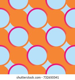 Retro seamless pattern with circles. Colorful vector background.