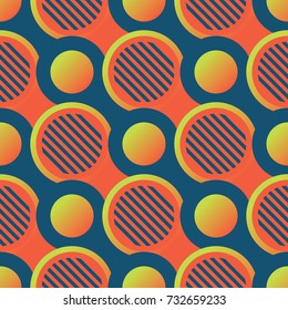 Retro seamless pattern with circles. Colorful vector background.