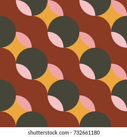 Retro seamless pattern with circles. Colorful vector background.