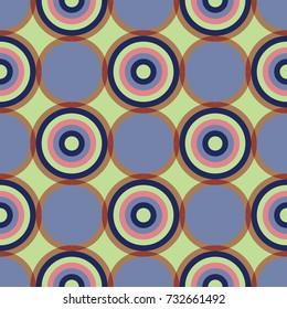 Retro seamless pattern with circles. Colorful vector background.