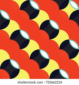 Retro seamless pattern with circles. Colorful vector background.