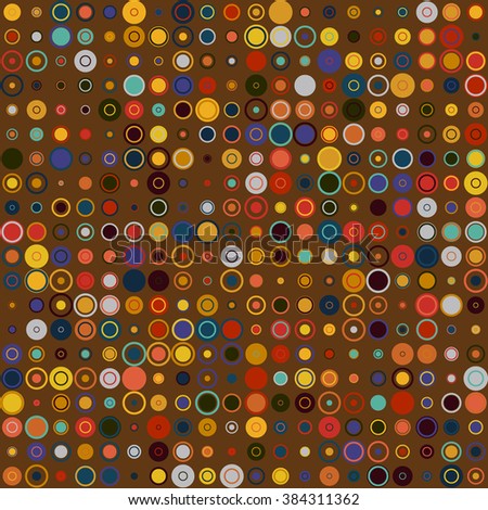 Retro seamless pattern with circles. Colorful vector background for hipster.