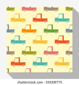 Retro seamless pattern collection with car , vector , illustration