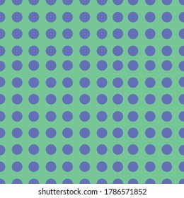 Retro seamless pattern. Colored polka dots. Green with blue. Suitable for printing on textiles or paper or as a background for the web.