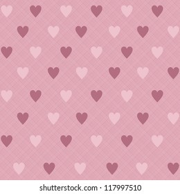 retro seamless pattern with colorful hearts