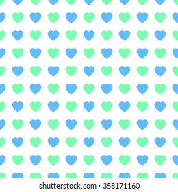 retro seamless pattern with colorful hearts